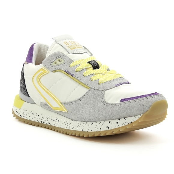 Zero Cent Cinq Shoes - Zero Cent Cinq Runnix Trim Sneakers Grey Yellow Women's 37